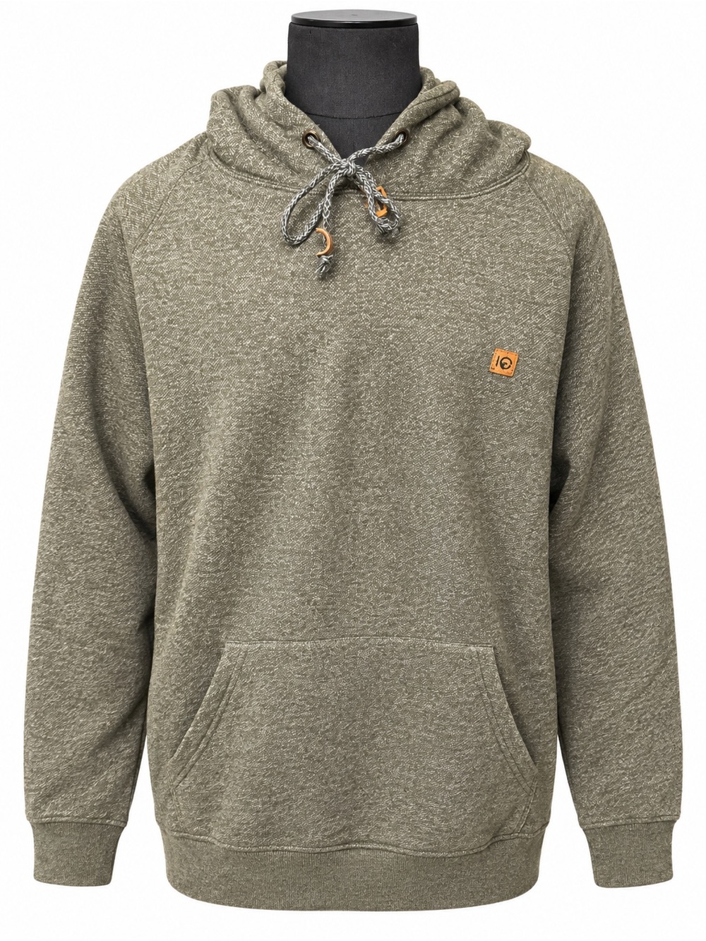 tentree Olive Heather Drawcord Pullover Hoodie